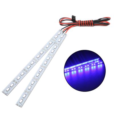 Chanjorlin RC Car 24 LEDs Chassis Lights Strip Aluminum LED Lamp 6V Accessories for 1/8 1/10 1/16 RC Truck Tank Crawler Buggy Car HPS HPI Tamiya SCX24 TRX4 TRX6 Slash Rustler Redcat 4WD (Blue)
