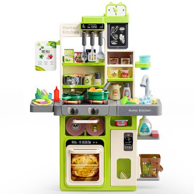 Letapapa Kids Play Kitchen Set, Kitchen Toys with Realistic Sound & Light, Cooking Stove, Sink, Play Food and Kitchen Accessories, Kitchen Playset Gifts for Toddlers Girls Boys