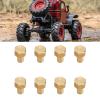 Akozon 8Pcs 1/24 RC Hex Nut - Premium Brass RC Wheel Lock Nut Set - Ideal Replacement for Axial SCX24 - Wear & (8mm) view 2