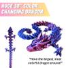 Amerimaker Huge 30" Color-Changing, Articulated Dragon - Made in USA - 3D Printed, 3D Dragon 24 Rainbow - Valentines Day Gift for Boys and Girls (Red/Purple/Blue) view 2