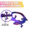 Amerimaker Huge 30" Color-Changing, Articulated Dragon - Made in USA - 3D Printed, 3D Dragon 24 Rainbow - Valentines Day Gift for Boys and Girls (Red/Purple/Blue) view 4