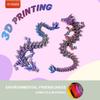 PETBSNVB Three Color 12" 3D Printed Dragon, Articulated Dragon, Crystal Dragon, Dragon Fidget Toy, Home Office Decor Executive Desk Toy (Blue Head) view 3