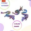 PETBSNVB Three Color 12" 3D Printed Dragon, Articulated Dragon, Crystal Dragon, Dragon Fidget Toy, Home Office Decor Executive Desk Toy (Blue Head) view 4