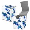 BREIDMKFM Card Deck Box for Trading Cards,MTG Commander Deck Box Fits 100+ Single Sleeved Cards,Leather Magnetic Card Storage Box for YuGiOh TCG CCG Cards,Turtles Blue Hibiscus view 1