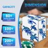 BREIDMKFM Card Deck Box for Trading Cards,MTG Commander Deck Box Fits 100+ Single Sleeved Cards,Leather Magnetic Card Storage Box for YuGiOh TCG CCG Cards,Turtles Blue Hibiscus view 2
