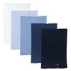 HonestBaby Multipack Tri-fold Knit Burp Cloths Soft Absorbent 100% Organic Cotton for Infant Baby Boys, Girls, Unisex, 5-Pack Blue Ombre, One Size view 1