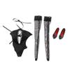 1:6 Female Action Figure Clothing Swimsuit Bikini Suit with Stockings and High-Heeled Shoes for 12" Female Dolls - Elegant and Fashionable Costume Accessories for Doll Dress-up view 1