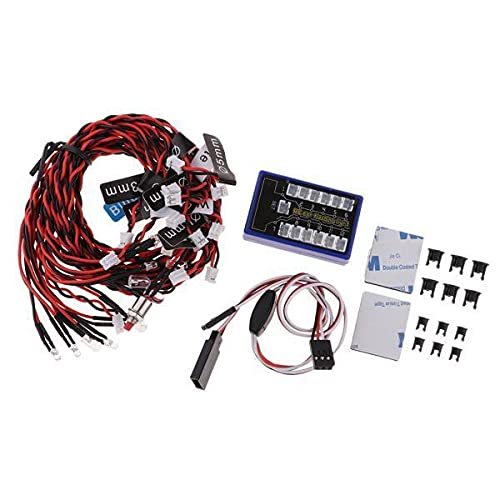 12 LED Flashing Strobe Lamps Kit System for 1/10 1/8RC Truck - DIY Simulation Accessory Kit, 1:10 RC Car Bright LED ing, Perfect for Axial SCX10 D90 HSP
