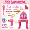 Toddler Vanity Magic Makeup Set Table & Chair Girl Toy Automatically Mirror with Music Light Pink Toys for 2 3 4 Year Old Girl Hair Salon Pretend Play Princess Dress Up Playset Valentine Gift age 3-5 view 2