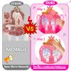 Toddler Vanity Magic Makeup Set Table & Chair Girl Toy Automatically Mirror with Music Light Pink Toys for 2 3 4 Year Old Girl Hair Salon Pretend Play Princess Dress Up Playset Valentine Gift age 3-5 view 4