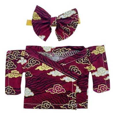 niannyyhouse 10cm 20cm Plush Doll Clothes Belt Kimono Yukata Sets Doll Dress Up (Red-20cm)