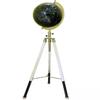 ANTIQUE AURA World Black globe with white tripod stand. view 1