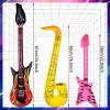 10pcs Inflatable Instruments Party Props Rock Star Toy Set Inflatable Saxophone Bass Rock Microphone Rock Electric Guitar Recorder Suitable for Various Music Parties(Versatile Style) view 2