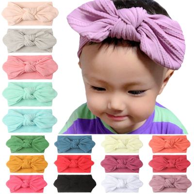 AIMAOMI Baby Headbands With Big Baby Bows Nylon Hairbands Handmade Hair Accessories for Baby Girls Newborn Infant (H, One Size)