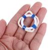 JOINPAYA 10pcs Miniature Life Ring Buoy Models: 0.94in Plastic Mini Swimming Rings Tiny Life Decorations for Dollhouse Micro Landscape Beach Blue White view 2