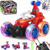 Bloolilies Spider Rc Cars, Remote Control Car for Boys 4-7 8-12 Stunt Rc Monster Trucks with 360 Flips & 3D Lights & Music, Car Toys for Kids Toddlers Easter Gifts Valentines Party Favors view 1