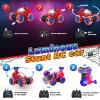 Bloolilies Spider Rc Cars, Remote Control Car for Boys 4-7 8-12 Stunt Rc Monster Trucks with 360 Flips & 3D Lights & Music, Car Toys for Kids Toddlers Easter Gifts Valentines Party Favors view 4