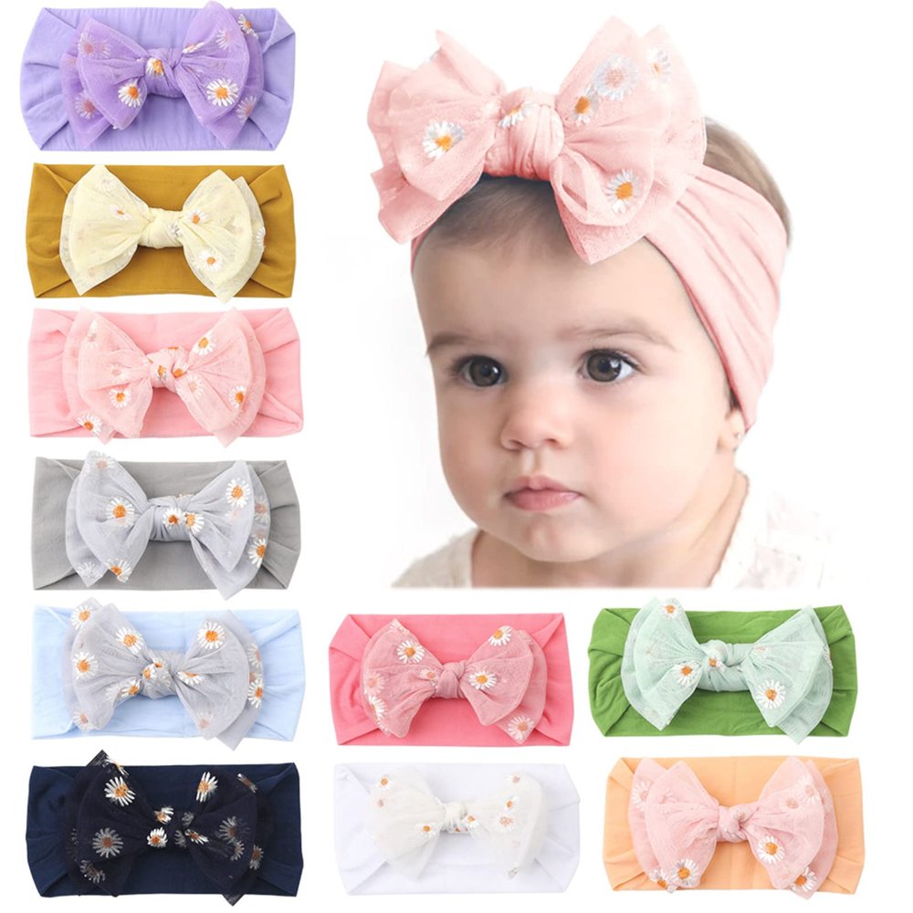 AIMAOMI Newborn Headbands Cute Nylon Headbands for Infant Toodle Baby, Baby Hair Accessories Gifts Newborn Headbands (I, One Size)