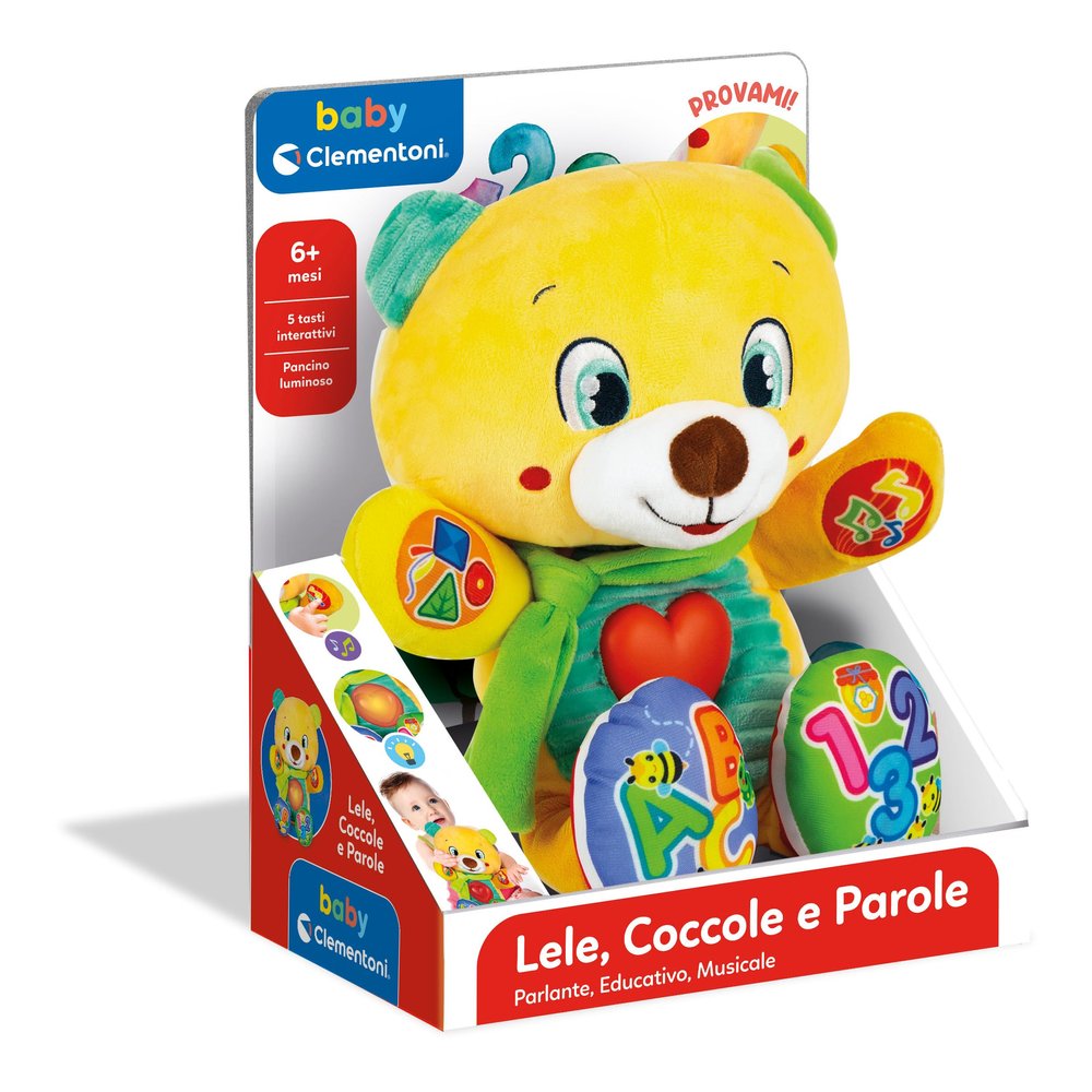 CLEMENTONI INTERACTIVE Teddy Bear Sings 2.0, Yellow and Gold Tones, 8005125507047