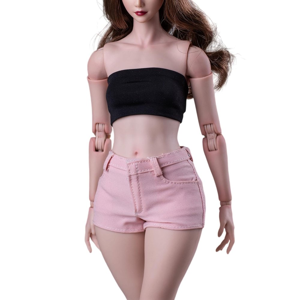 1/6 Scale Female Clothes,Female Elastic Shorts Hot Pants Clothing for 12inch PH TBL JO Worldbox Action Figure Body (Pink)