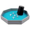 RERIVER Dice Rolling Tray, Blue Felt Lined PU Leather Octagon Dice Tray for Dungeon Crawler Games view 4