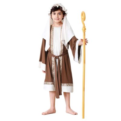 AGCOAH Joseph Costume for Kids,Saint Robe for Boys,Biblical Nativity Outfit,Sherherd Halloween Church Cosplay(55 INCH (9-10Y))