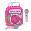 Karaoke Machine with 2 Microphones Karaoke Toys for Girls Age 6-8 Karaoke Machine for Kids 3-5 Pink Birthday Gift Toys for 4-10 Bluetooth Karaoke Speaker System