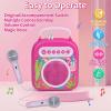 Karaoke Machine with 2 Microphones Karaoke Toys for Girls Age 6-8 Karaoke Machine for Kids 3-5 Pink Birthday Gift Toys for 4-10 Bluetooth Karaoke Speaker System view 3
