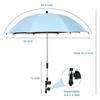 30in Pram Parasols Adjustable Chair Sunshade for Beach Garden Walking, Universal Clip on Stroller Umbrella for Wheelchairs Bikes Pushchair Golf Carts (Sky Blue) view 3