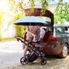 30in Pram Parasols Adjustable Chair Sunshade for Beach Garden Walking, Universal Clip on Stroller Umbrella for Wheelchairs Bikes Pushchair Golf Carts (Sky Blue) view 4