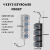 2 Pcs Keyboard Fidget Toy for Adults Fidget Keyboard Clicker Toys with LED Lights Keychain Stress Relief for Anxiety Decompression (Black and White) view 2