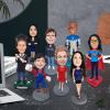 Custom Bobbleheads- Blue Suit Bobblehead Customized,Handmade Personalized Bobblehead Sculpture Gifts for Dad from Daughter, Green view 4