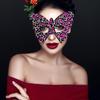 DEARMAMY Butterfly Mask Sequin Masquerade Mask Venetian Eye Gliter for Carnival Halloween Cosplay Party Costume B view 2