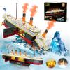 INSOON Titanic Building Set with Light, 2 in 1 Titanic Ship 3.6mm Mini Building Block 1883 PCS, Ship Model with Glacier Display Stand, Building Brick Toy Gift for Adults Teens Boys Girls 10 11 12+ view 1
