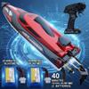 XDJXWJN 14 inch RC Boat High Speed Remote Control Boat for Kids and Adults, 2.4GHz Outdoor Water Toy 23 + MPH Race Boat for Pool Lake & Great River view 3