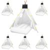 6 Pcs Kids Teepee Tent Bulk with Light String Inflatable Airbed Bedding Fitted Sheet and Markeable Small Blackboards for Boys Girls Indoor Outdoor Slumber Party (White) view 1