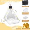 6 Pcs Kids Teepee Tent Bulk with Light String Inflatable Airbed Bedding Fitted Sheet and Markeable Small Blackboards for Boys Girls Indoor Outdoor Slumber Party (White) view 3