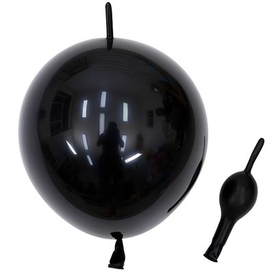 100 Pcs Link Balloon Linking Balloon 6 Inch Quick Link Latex Balloonfor Wedding, Birthday, Bridal Shower, Halloween, Christmas, Party Festival Decorations (Black-6in)