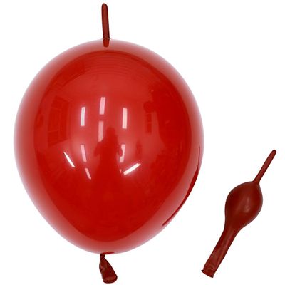 100 Pcs Link Balloon Linking Balloon 6 Inch Quick Link Latex Balloonfor Wedding, Birthday, Bridal Shower, Halloween, Christmas, Party Festival Decorations (Red-6in)