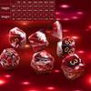 7 Pcs DND Dice Set, AORZOV Polyhedral Dice for Dungeons and Dragons D&D TTRPG MTG Table Role Playing Games(Blood Red Mixed White) view 2