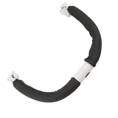 Akozon Black Adjustable Baby Stroller Handlebar, Armrest and Bumper Bar - Middle Openable for Easy Access, Curved for Comfort and Safety (Black)
