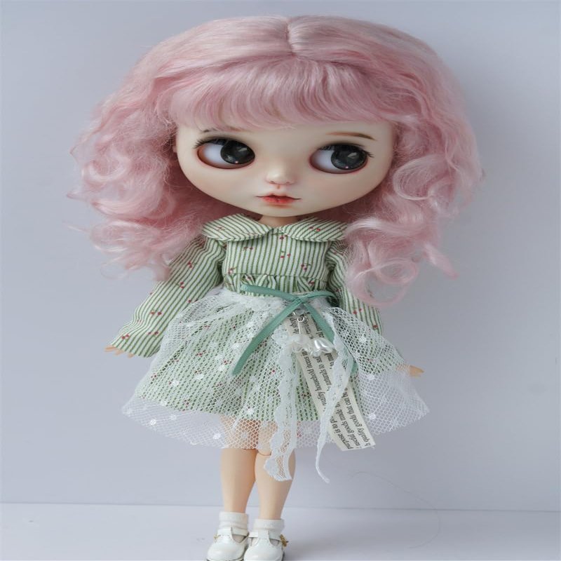 Jusuns 10-11inch Doll Wigs Only D20313 Long Princess Soft wave Blythes &Qbaby Doll Hair (Pale Pink)