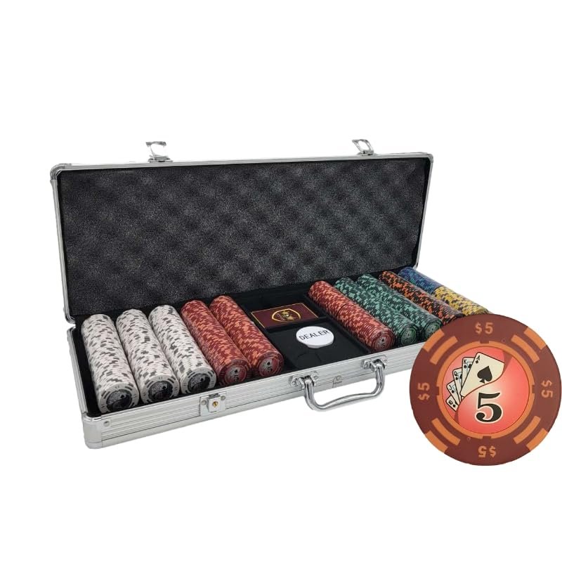 MRC POKER Yin Yang (14 Grams) [500 pcs] Clay Composite Poker Chips Set with Aluminum Case - Custom Build Available