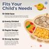 UFO Bamboo Plate for Babies and Toddlers - Bamboo Kids Plate with Suction Cup and Silicone Spoon - Non-toxic Eco Friendly Plate with Strong Suction - Bamboo Dinnerware for Babies and Toddlers - Navy view 3