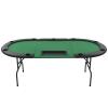 Gecheer 9-Player Folding Poker Table Casino Game Table, with Build-in Cup Holder, Water-Resistant 3 Fold Oval Green S522144B view 3