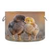 GOODOLD Cute Chickens Pattern Extra Large Storage Basket Decorative Laundry Basket with Handles, Rope Basket for Clothes, Blanket, Towel, 20 x 14 Inch view 1