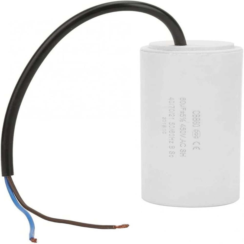 Capacitor kit CBB60 Eco-Friendly Electronic Starter Capacitor 450V ESR 0.2 for Household Electric Appliance 20/40/50/60uf Capacity Starting AC Power capacitors(Size:450V 60uf)