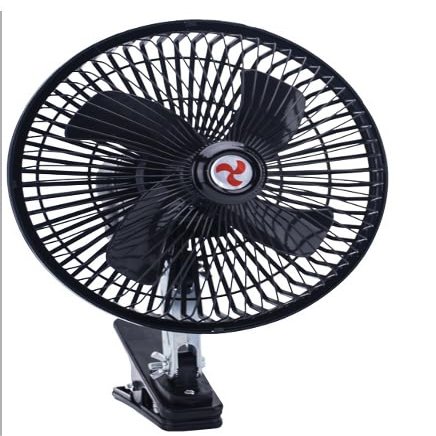 Karlass Car Cooling Fan 24V Car Fans Clip in Car Fans 8" Cooling Motor Fans Car Portable Fan for Car Interior Big Trucks and Vans Black