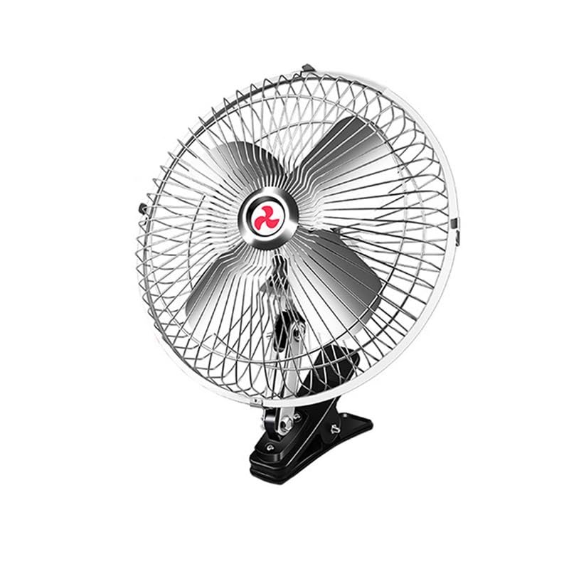 Karlass Car Cooling Fan 12V Car Fans Clip in Car Fans 8" Cooling Motor Fans Car Portable Fan for Car Interior Trucks and Vans Metal Silver