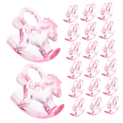 VICASKY 48pcs Acrylic Shower Rocking Horse Decorations Shower Decorations for Party Favors Diy